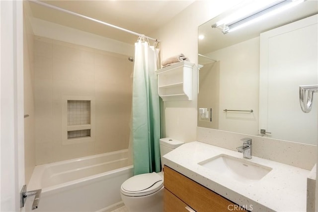 712 Orange Grove Ter, South Pasadena, CA 91030 - bathroom with toilet, shower / bath combo with shower curtain, and vanity