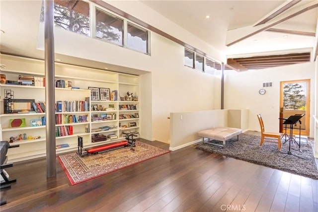 712 Orange Grove Ter, South Pasadena, CA 91030 - sitting room featuring wood-type flooring, baseboards, and recessed lighting