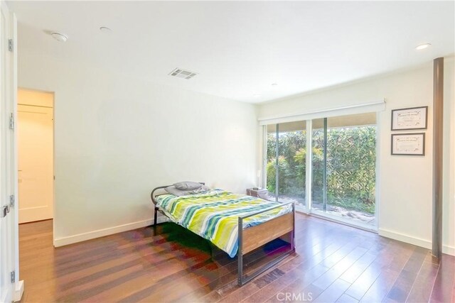 712 Orange Grove Ter, South Pasadena, CA 91030 - bedroom featuring wood finished floors, access to outside, and baseboards
