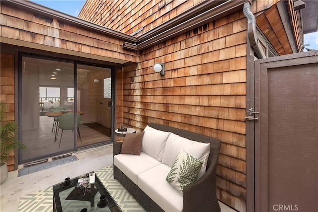 exterior space featuring outdoor lounge area