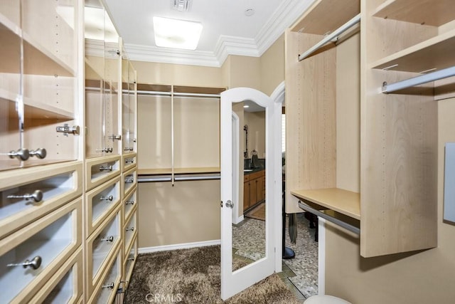 walk in closet with visible vents