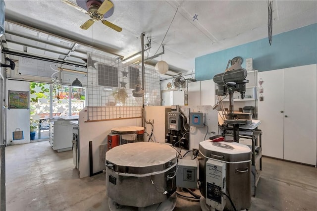 16675 Mountain View Dr, Cobb, CA 95426 - garage with a ceiling fan