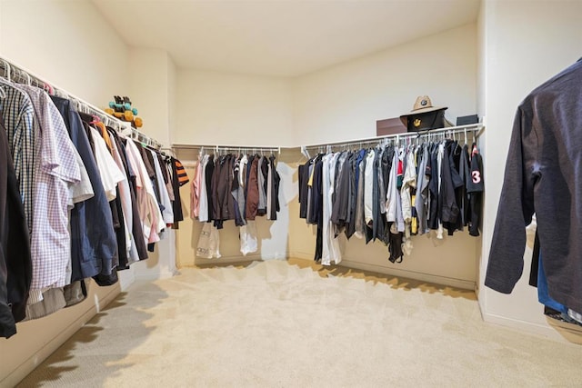 spacious closet with carpet