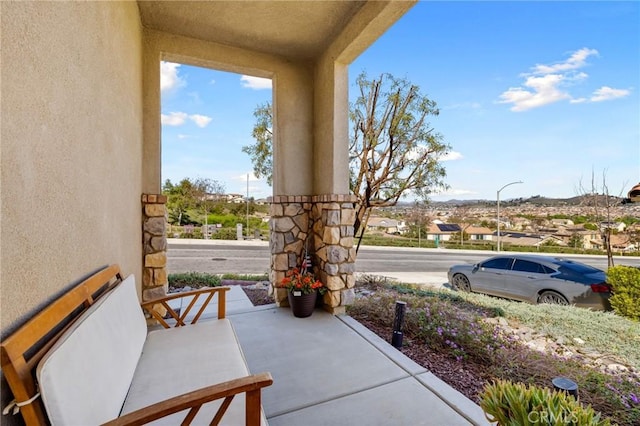 30688 Lone Pine Dr, Menifee, CA 92584 - covered porch featuring a mountain view