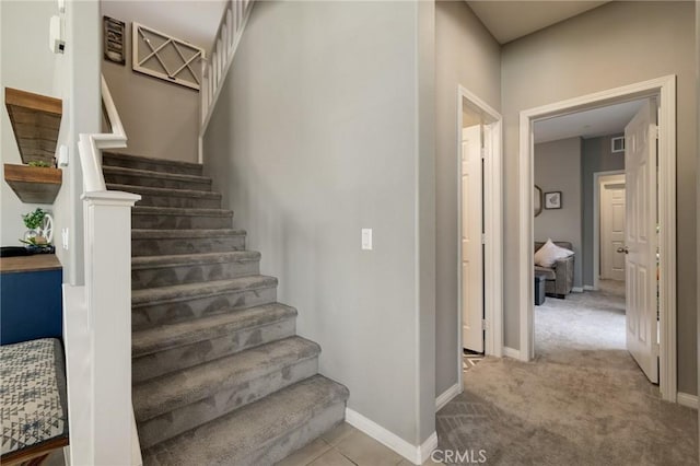 30688 Lone Pine Dr, Menifee, CA 92584 - staircase with carpet floors and baseboards