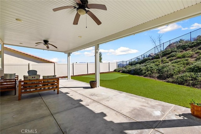 30688 Lone Pine Dr, Menifee, CA 92584 - view of patio / terrace featuring ceiling fan