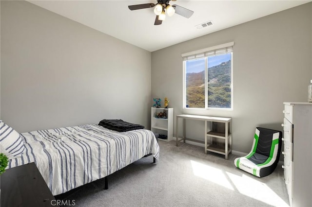 30688 Lone Pine Dr, Menifee, CA 92584 - carpeted bedroom featuring baseboards and a ceiling fan