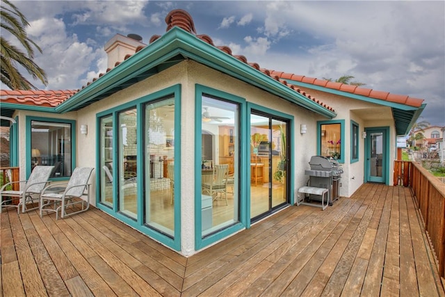 exterior space with a grill