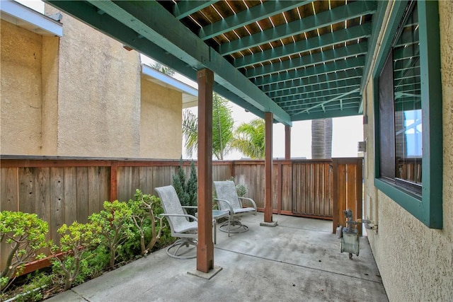 view of patio featuring a fenced backyard
