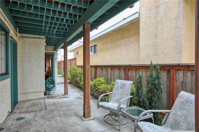 view of patio with a fenced backyard