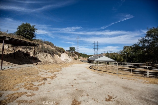 42135 San Francisquito Canyon Rd, Green Valley, CA 91390 - view of dirt / gravel driveway featuring an exterior structure