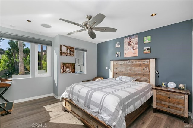 33961 Granada Dr, Dana Point, CA 92629 - bedroom with wood finished floors, recessed lighting, and a ceiling fan