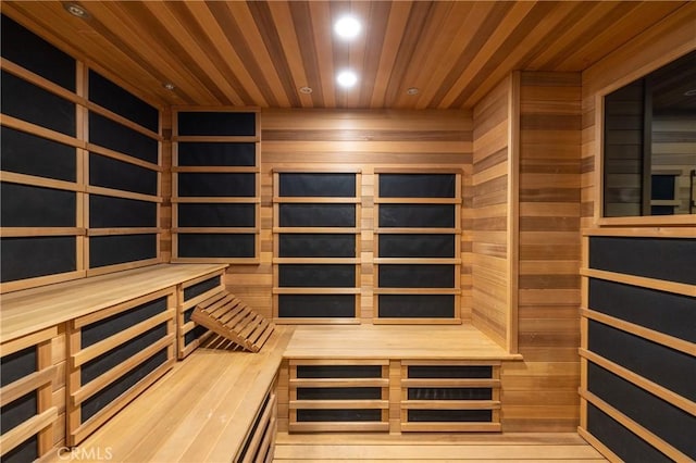 view of sauna / steam room featuring recessed lighting