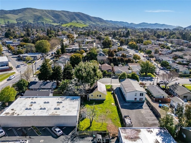 aerial view with a residential view and a mountain view
