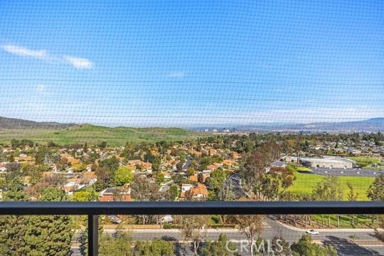 balcony with a mountain view