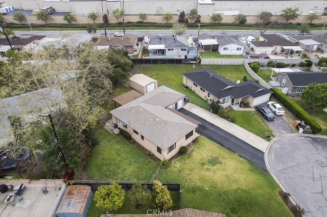 bird's eye view with a residential view