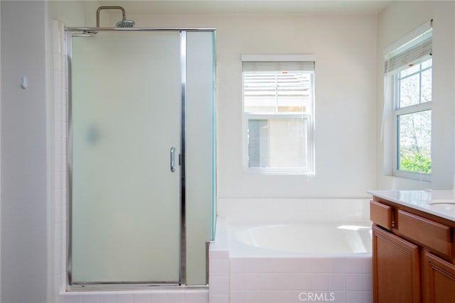 12241 Amaryllis, Yucaipa, CA 92399 - full bath with vanity, a shower stall, and a bath