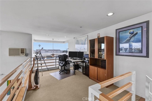 16745 Bayview Dr Unit B, Sunset Beach, CA 90742 - office space with recessed lighting, carpet flooring, and a wall mounted AC