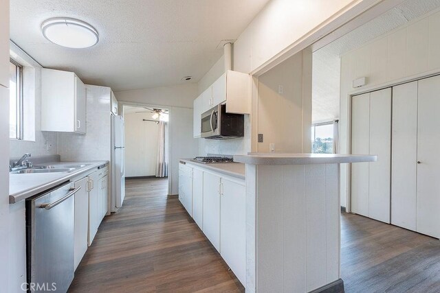 27062 Rd 400, Madera, CA 93636 - kitchen with light countertops, a sink, appliances with stainless steel finishes, and wood finished floors