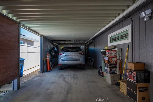 view of garage