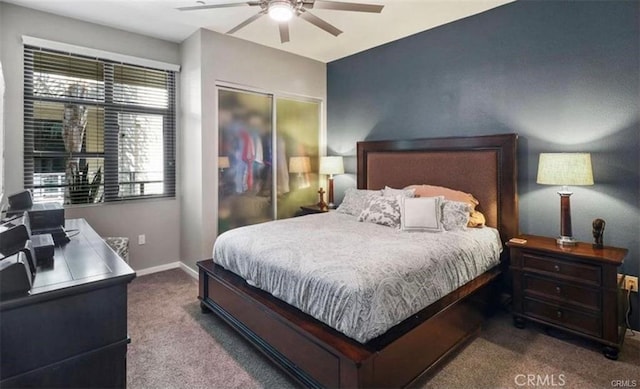 133 The Promenade N Unit 317, Long Beach, CA 90802 - carpeted bedroom featuring a ceiling fan and baseboards
