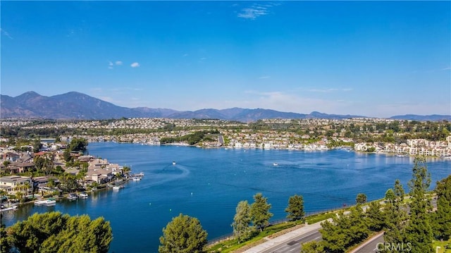 property view of water featuring a mountain view
