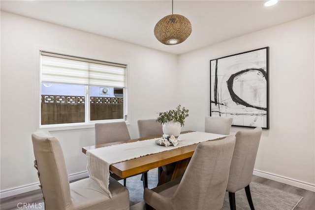 5591 Heil Ave, Huntington Beach, CA 92649 - dining space with wood finished floors, baseboards, and recessed lighting