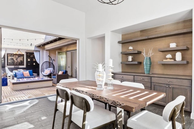 dining room with wood finished floors