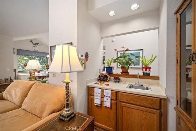 2344 Snowberry Ct, Avila Beach, CA 93424 - bar featuring recessed lighting and a sink