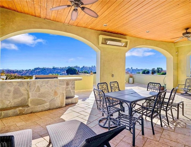 2695 Shady Ridge Ln, Diamond Bar, CA 91765 - view of patio / terrace featuring ceiling fan and outdoor dining area