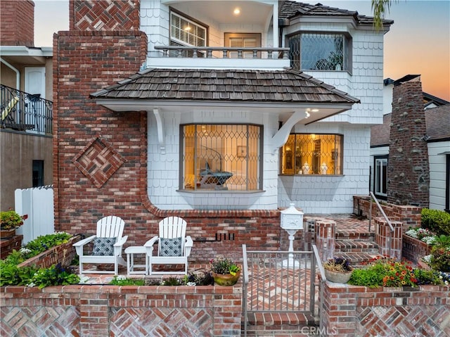 exterior space with a balcony