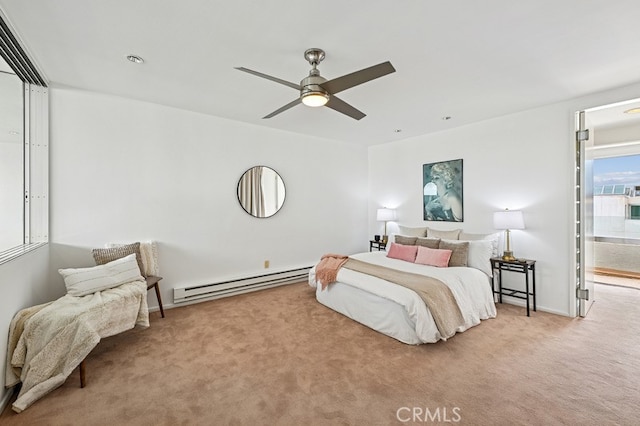 6 Voyage St Unit 204, Marina Del Rey, CA 90292 - bedroom with baseboard heating, carpet floors, and ceiling fan