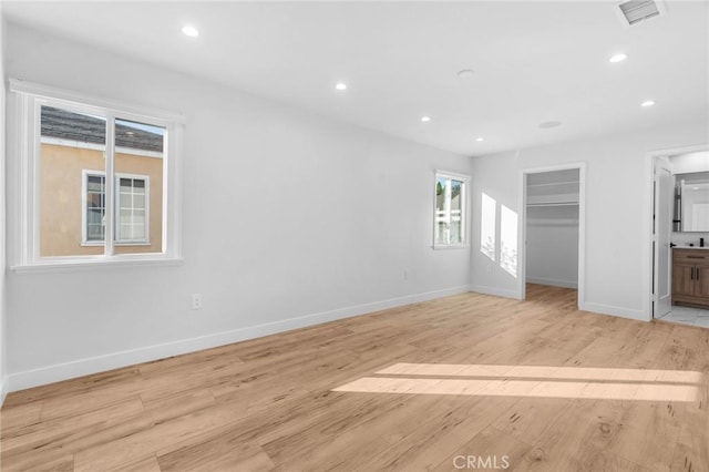 4641 W 130th St, Hawthorne, CA 90250 - empty room featuring baseboards, light wood finished floors, and recessed lighting