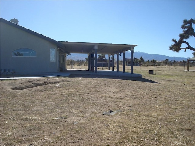 view of community with a mountain view