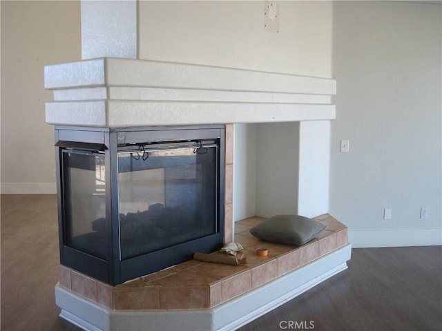 interior details with baseboards and wood finished floors