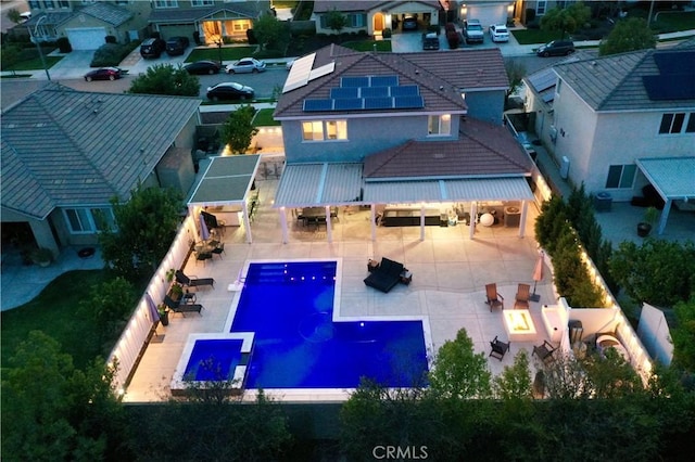 drone / aerial view with a residential view