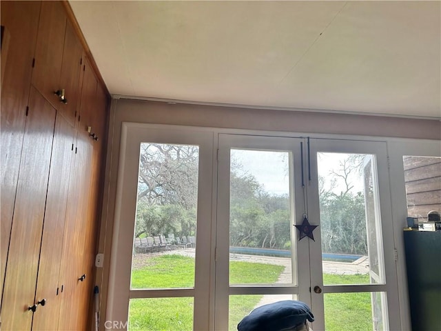 interior details featuring french doors