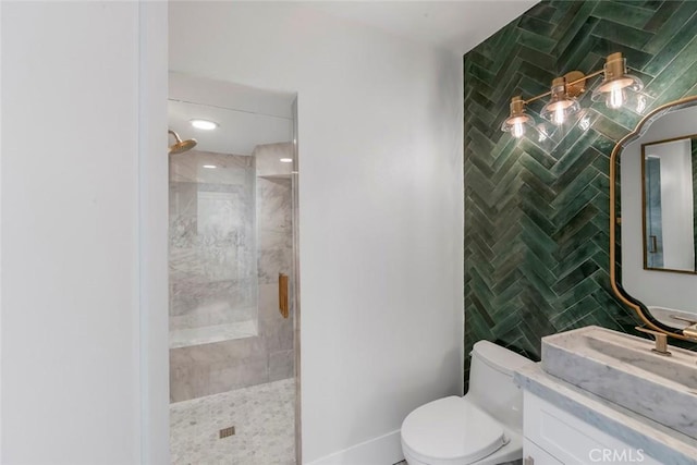7 Suprema Dr, Newport Coast, CA 92657 - bathroom featuring a shower stall, toilet, vanity, and baseboards