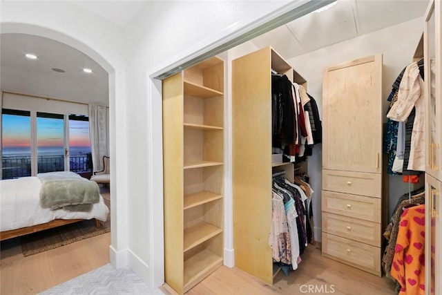 7 Suprema Dr, Newport Coast, CA 92657 - walk in closet featuring light wood finished floors and arched walkways