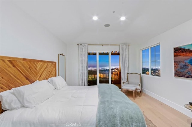 7 Suprema Dr, Newport Coast, CA 92657 - bedroom with wood finished floors, access to outside, baseboards, and recessed lighting