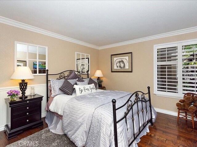 2565 Cliff Rd, Upland, CA 91784 - bedroom with ornamental molding, hardwood / wood-style floors, and baseboards