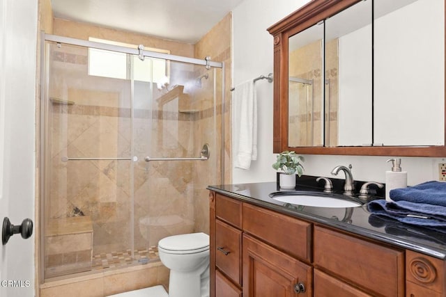 12617 Koenigstein Rd, Santa Paula, CA 93060 - bathroom with toilet, vanity, and a stall shower