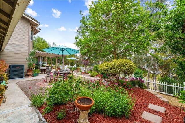31065 Avenida Del Reposo, Temecula, CA 92591 - view of yard with central AC unit, a patio area, and fence
