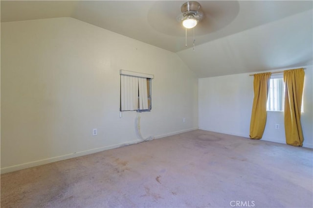 9408 Poplar Ave, Fontana, CA 92335 - bonus room with vaulted ceiling, carpet, a ceiling fan, and baseboards