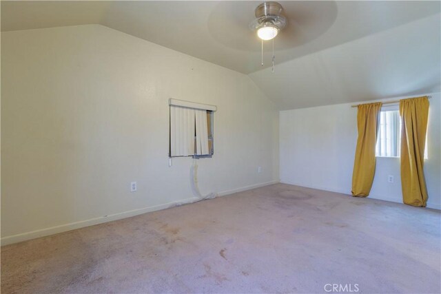 9408 Poplar Ave, Fontana, CA 92335 - bonus room with vaulted ceiling, carpet, a ceiling fan, and baseboards