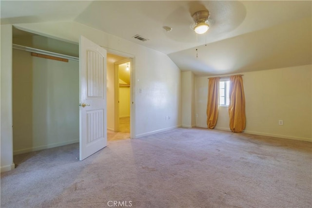 9408 Poplar Ave, Fontana, CA 92335 - unfurnished bedroom with vaulted ceiling, carpet, baseboards, and ceiling fan
