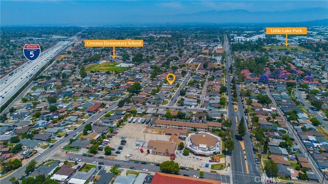 11525 Corby Ave, Norwalk, CA 90650 - aerial view of property and surrounding area featuring a highway