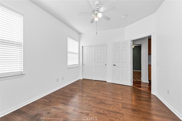 991 Clear Sky Pl, Simi Valley, CA 93065 - unfurnished bedroom featuring wood finished floors, a closet, and ceiling fan