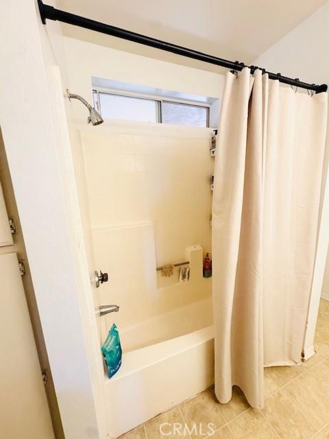 1775 Ohio Ave Unit 213, Long Beach, CA 90804 - bathroom with shower / bath combo and tile patterned flooring