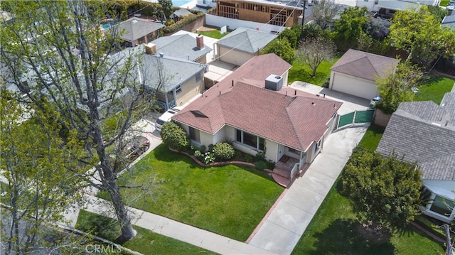 drone / aerial view featuring a residential view